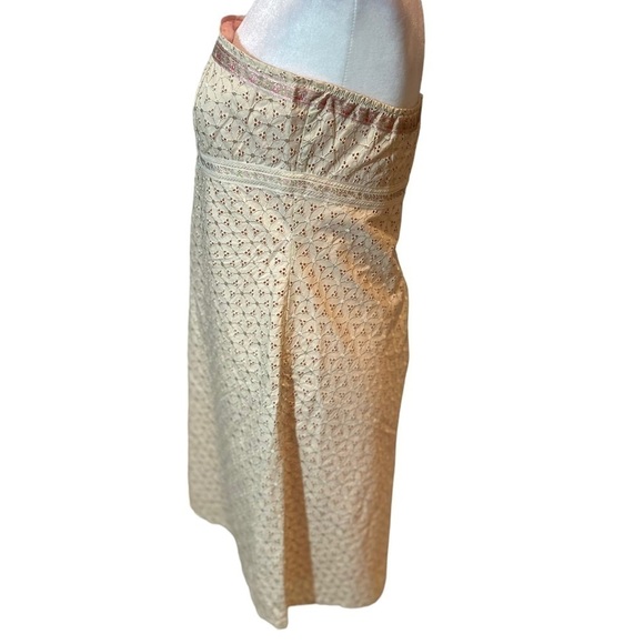 Y2K BOSTON PROPER 100% cotton eyelet detail strapless mini dress, SIZE 8 - Picture 3 of 10